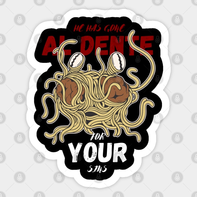 marxistisk blandt træthed Flying Spaghetti Monster, Funny Atheist Quote - Flying Spaghetti Monster -  Sticker | TeePublic