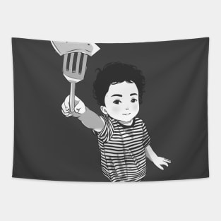 Manga baby sharing food Tapestry