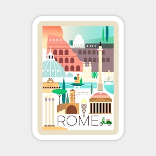 Vintage Travel Poster - Rome, Italy Magnet