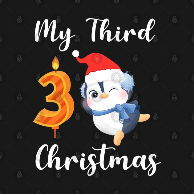 My Third Christmas Baby boy newborn kids Funny Penguin gifts by madani04