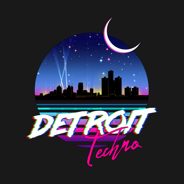 DETROIT TECHNO - Retro 80s Design by forge22