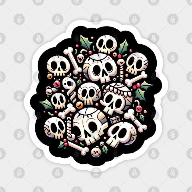 Deck the halls with skulls and bodies Magnet by OddHouse