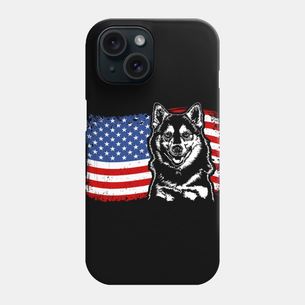 Proud Pomsky American Flag patriotic dog Phone Case by wilsigns