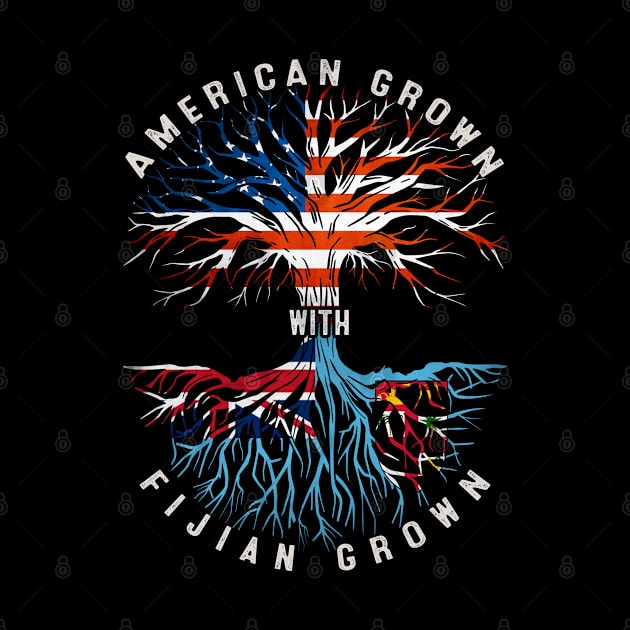 American Grown With Fijian Roots Tree Fiji Flag Usa Flag by Henry jonh