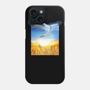 Stork and field Phone Case