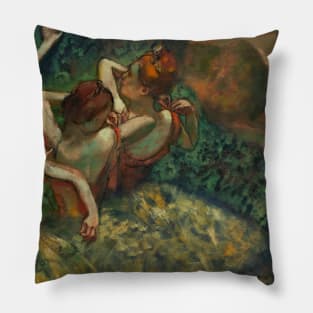 Edgar Degas Four Ballerina Dancers Orange Autumn fall Gift For art admirer Pillow