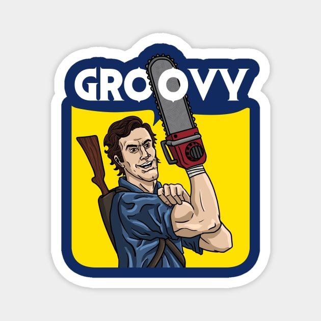 Evil Dead - We Can Do It Groovy Magnet by bovaart