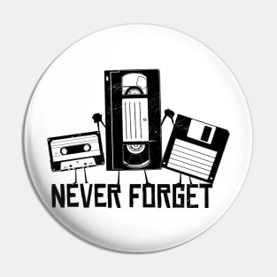 Never Forget Retro Vintage Cassette Tape Pin