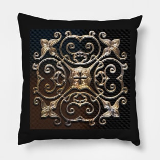 Cross Emblem Design Scroll Pattern Graphic Pillow