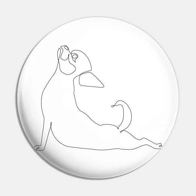 One Line Chihuahua Upward Facing Dog Pin by huebucket