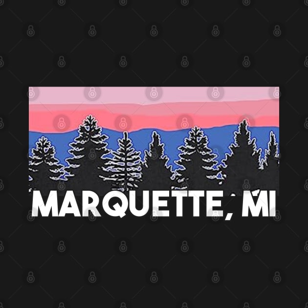 Yooper Life Marquette MI Blush Sunset Pine Tree Sunset T-Shirt by The Yooper Life