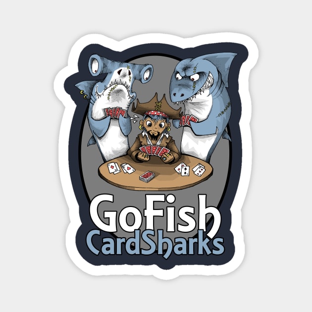 Go Fish Card Sharks Magnet by inkninja