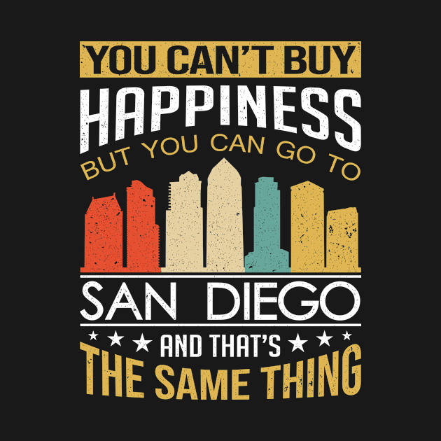 Vintage San Diego City - I Love San Diego Funny gift by Hobbs Text Art