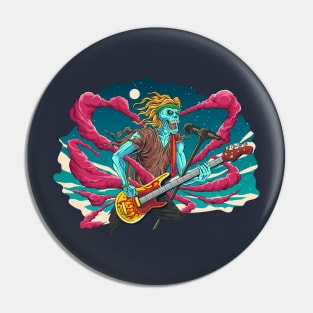 Skeleton Rockstar illustration Pin