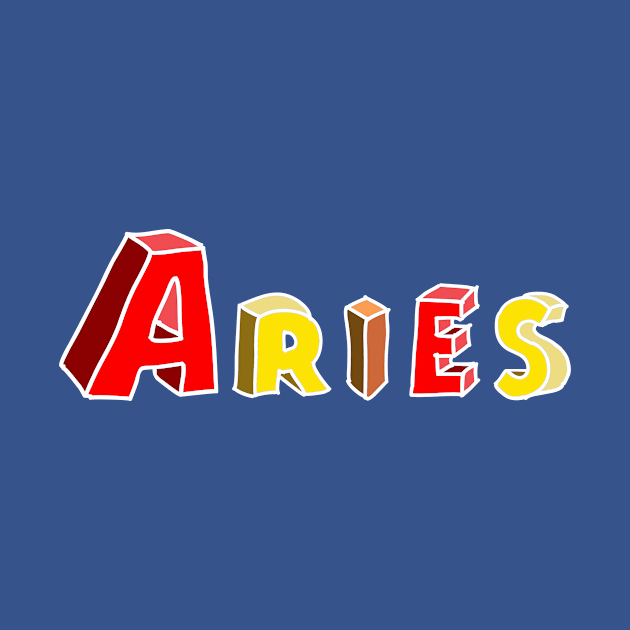 Aries Colorful Block Text by Hot Like An Aries