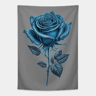 Blue Rose Drawing, Flower Drawing, Gift For Her Tapestry