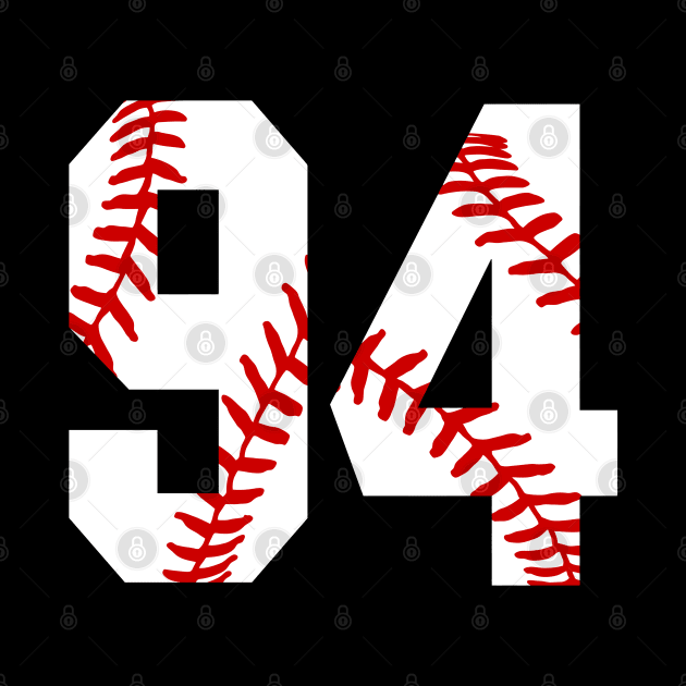 Baseball Number 94 #94 Baseball Shirt Jersey Favorite Player Biggest Fan by TeeCreations