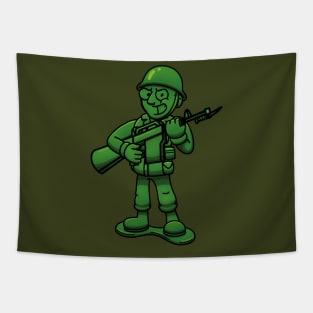 Green Military Soldier Toy With Rifle Tapestry