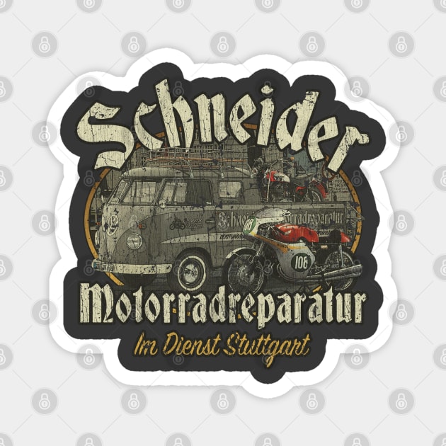 Schneider Motorradreparatur 1959 Magnet by JCD666