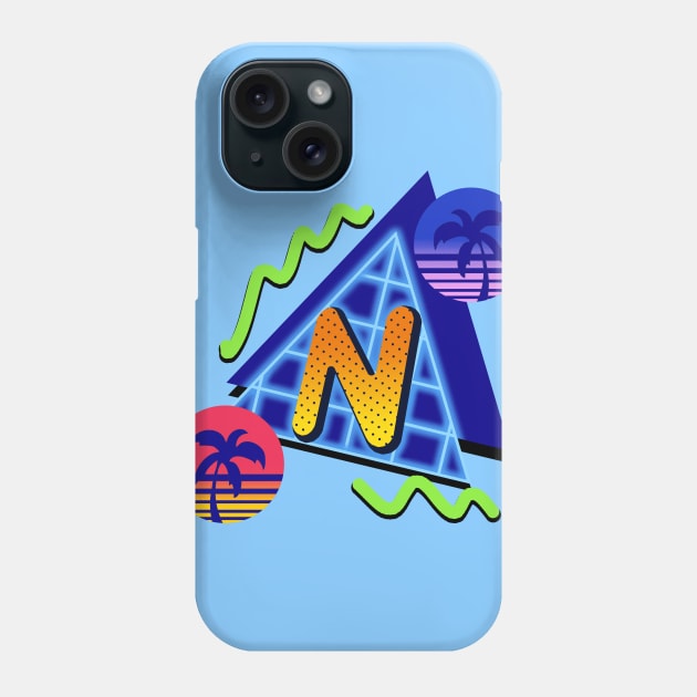 initial Letter N - 80s Synth Phone Case by VixenwithStripes