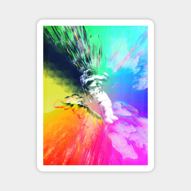 Astronaut Floating in colour space Magnet by DyrkWyst