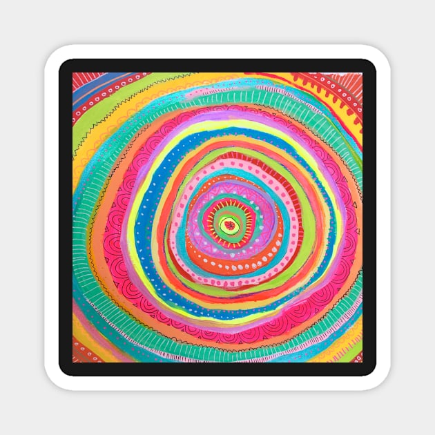 Colour pop Mandala Magnet by MyCraftyNell