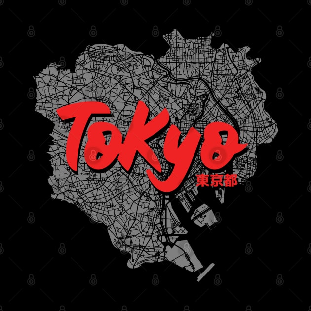 Tokyo, Japan City Map by Issho Ni