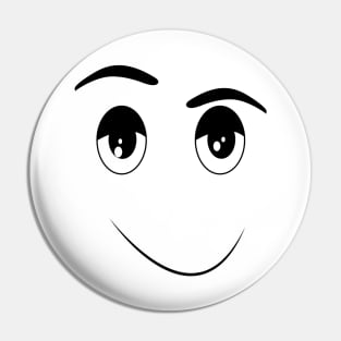 Black and white face Pin