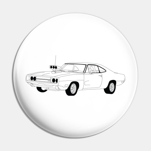 FF Dodge Charger Black Outline Pin by kindacoolbutnotreally