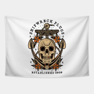 Shipwreck Plugs Traditional Skull Tapestry