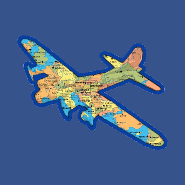 WWII Bomber Airplane - WWII Map of Europe by Bits