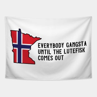 Funny Minnesota Norwegian Flag Lutefis Tapestry