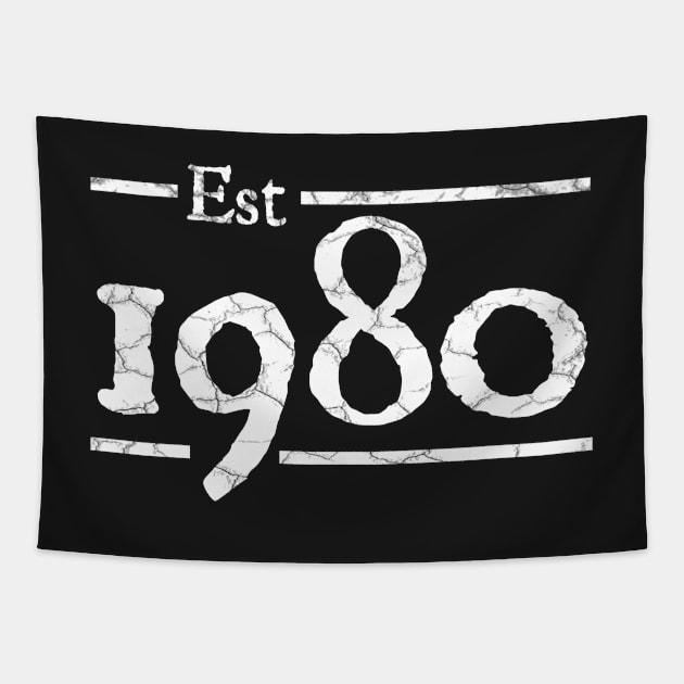 Est 1980 birthday Tapestry by PlusAdore