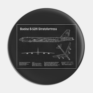 Boeing B-52 Stratofortress - Airplane Blueprint - PD Pin