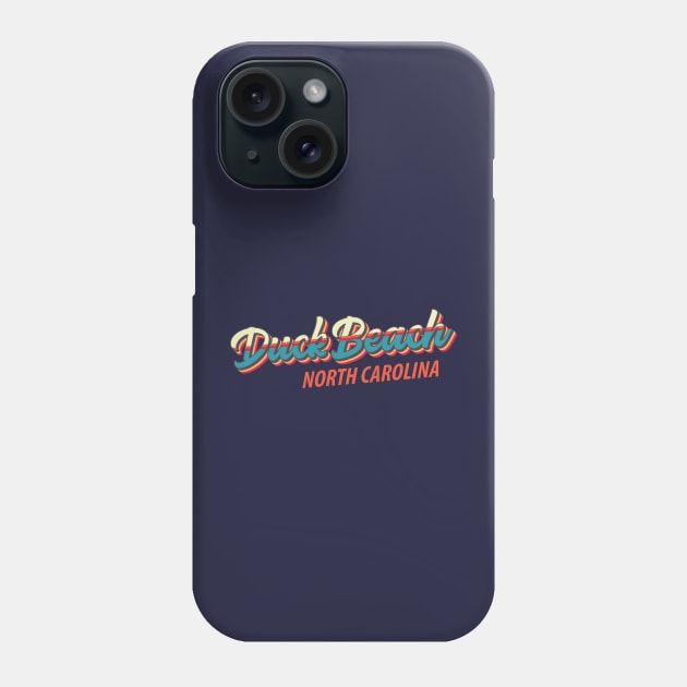 Duck Beach North Carolina Outer Banks Vintage Rainbow Script Phone Case by TGKelly