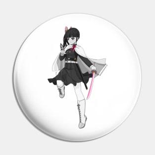 Gray Flower Girl Pin