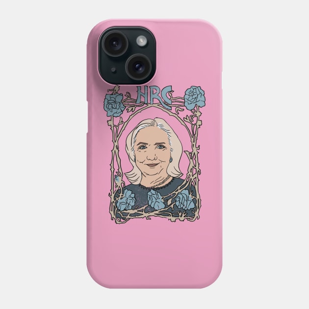 Hillary Clinton Art Nouveau Poster Phone Case by Annelie