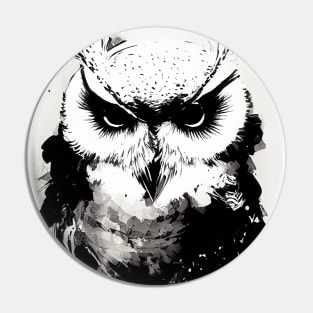 Owl Bird Wild Nature Free Spirit Art Brush Painting Pin