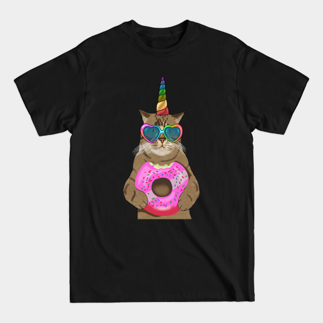 Discover Cat Rainbow Donut Unicorn - Cat - T-Shirt