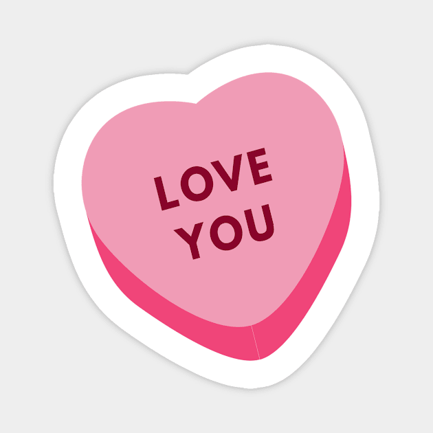 pink love you heart large Magnet by Prairie Ridge Designs