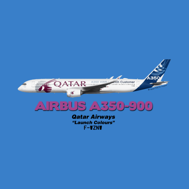 Airbus A350-900 - Qatar Airways "Launch Colours" by TheArtofFlying