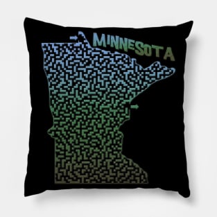 Minnesota State Outline Maze & Labyrinth Pillow