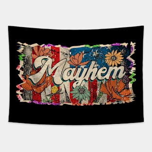 Retro Pattern Mayhem 80s 90s Birthday Vintage Style Tapestry