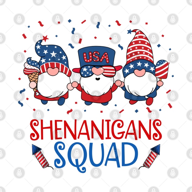 Shenanigans Squad 4th Of July Gnomes USA Independence Day by nikolay