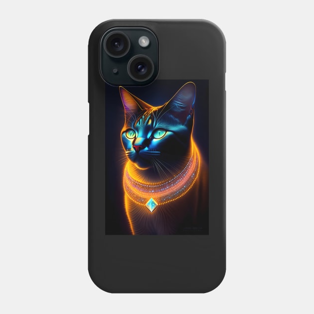 Black Cat - Modern digital art Phone Case by Ai-michiart