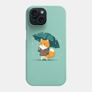 Shiba Inu In The Rain Phone Case