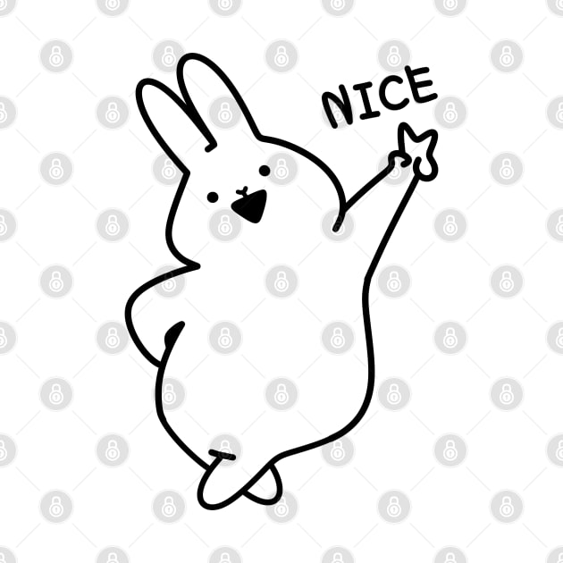 Cute Bunny Peace Fingers | Kawaii Lover Gifts | Handmade Illustrations by Atelier Serakara by Atelier Serakara