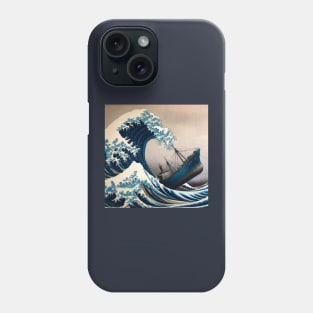 Kanagawa Wave Cargo Ship - The Great Wave Off Kanagawa Meme Phone Case