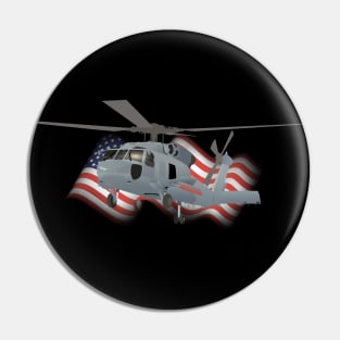 Patriotic SH-60 Seahawk Military Helicopter Pin