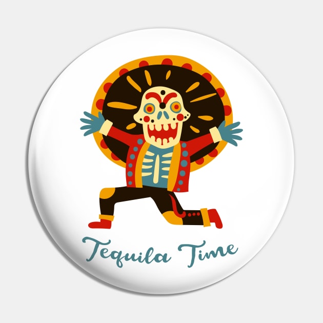 Tequila Time - clean design Pin by verde